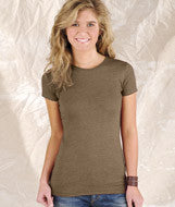 3605 LA T Juniors' Fine Jersey Vintage Longer Length T-Shirt Vintage Brown