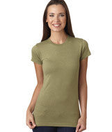 3605 LA T Juniors' Fine Jersey Vintage Longer Length T-Shirt Vintage Olive