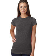3605 LA T Juniors' Fine Jersey Vintage Longer Length T-Shirt Vintage Smoke