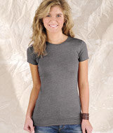 3605 LA T Juniors' Fine Jersey Vintage Longer Length T-Shirt Vintage Charcoal