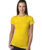 3616 LA T Juniors’ Fine Jersey Longer Length T-Shirt Yellow