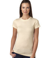 3616 LA T Juniors’ Fine Jersey Longer Length T-Shirt Natural