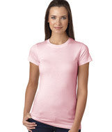 3616 LA T Juniors’ Fine Jersey Longer Length T-Shirt Pink