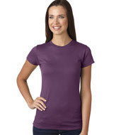 3616 LA T Juniors’ Fine Jersey Longer Length T-Shirt Eggplant