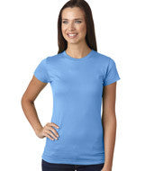 3616 LA T Juniors’ Fine Jersey Longer Length T-Shirt Carolina Blue