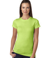 3616 LA T Juniors’ Fine Jersey Longer Length T-Shirt Key Lime