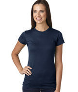 3616 LA T Juniors’ Fine Jersey Longer Length T-Shirt Navy