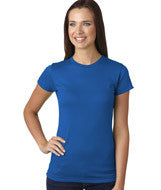 3616 LA T Juniors’ Fine Jersey Longer Length T-Shirt Royal