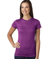 3616 LA T Juniors’ Fine Jersey Longer Length T-Shirt Plum