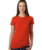 3616 LA T Juniors’ Fine Jersey Longer Length T-Shirt Orange
