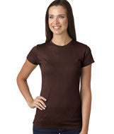 3616 LA T Juniors’ Fine Jersey Longer Length T-Shirt Brown