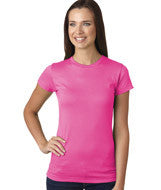 3616 LA T Juniors’ Fine Jersey Longer Length T-Shirt Raspberry Sorbet