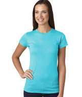 3616 LA T Juniors’ Fine Jersey Longer Length T-Shirt Aqua