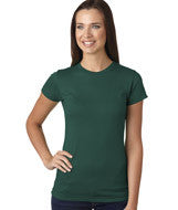 3616 LA T Juniors’ Fine Jersey Longer Length T-Shirt Forest