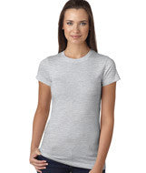 3616 LA T Juniors’ Fine Jersey Longer Length T-Shirt Heather (93/7)