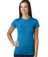 3616 LA T Juniors’ Fine Jersey Longer Length T-Shirt Cobalt Blue