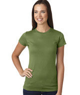 3616 LA T Juniors’ Fine Jersey Longer Length T-Shirt Olive