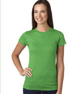 3616 LA T Juniors’ Fine Jersey Longer Length T-Shirt Apple