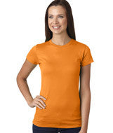 3616 LA T Juniors’ Fine Jersey Longer Length T-Shirt Papaya