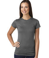 3616 LA T Juniors’ Fine Jersey Longer Length T-Shirt Charcoal
