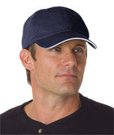 3617 Bayside Washed Cotton Unstructured Sandwich Cap Navy/ White