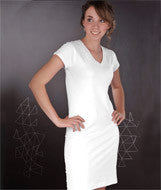 3622 LA T Junior Fine Jersey V-Neck Tee Dress White