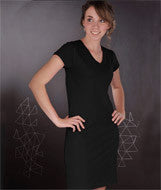 3622 LA T Junior Fine Jersey V-Neck Tee Dress Black