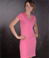 3622 LA T Junior Fine Jersey V-Neck Tee Dress Raspberry Sorbet