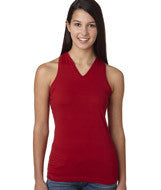 3624 LA T Junior V-Neck Racer Back Tank Garnet