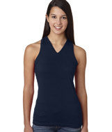 3624 LA T Junior V-Neck Racer Back Tank Navy
