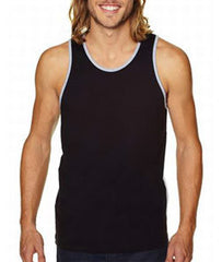 3633 Next Level Men's Jersey Tank Black/ Heather Grey