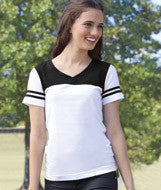 3637 LA T Junior Football T-Shirt White/ Black