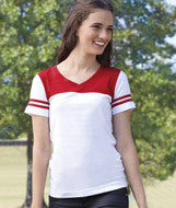 3637 LA T Junior Football T-Shirt White/ Red