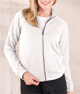 3655 LA T Ladies' French Terry Raglan Cadet Jacket White