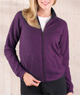 3655 LA T Ladies' French Terry Raglan Cadet Jacket Eggplant
