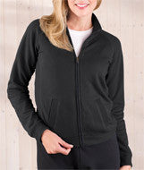 3655 LA T Ladies' French Terry Raglan Cadet Jacket Black
