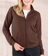 3655 LA T Ladies' French Terry Raglan Cadet Jacket Brown
