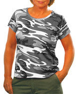 3665 Code Five Ladies' Fine Jersey Camouflage T-Shirt Urban Woodland