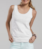 3690 LA T Juniors Fine Jersey Tank White