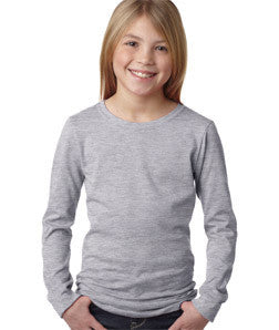 3711 Next Level The Princess Long Sleeve Tee Heather Grey (90/10)