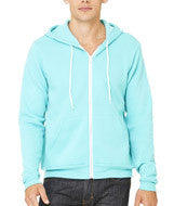 3739 Bella + Canvas Unisex Poly-Cotton Fleece Full-Zip Hoodie Teal