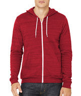 3739 Bella + Canvas Unisex Poly-Cotton Fleece Full-Zip Hoodie Red Marble