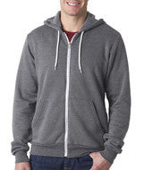 3739 Bella + Canvas Unisex Poly-Cotton Fleece Full-Zip Hoodie Deep Heather