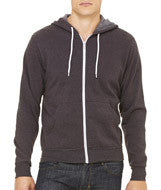 3739 Bella + Canvas Unisex Poly-Cotton Fleece Full-Zip Hoodie Dark Grey Heather