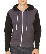 3739 Bella + Canvas Unisex Poly-Cotton Fleece Full-Zip Hoodie Dark Grey Heather/ Black