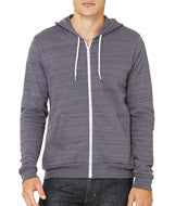 3739 Bella + Canvas Unisex Poly-Cotton Fleece Full-Zip Hoodie Dark Grey Marble