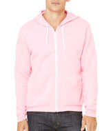 3739 Bella + Canvas Unisex Poly-Cotton Fleece Full-Zip Hoodie Neon Pink