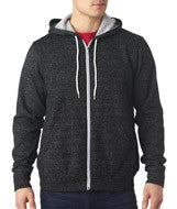 3739 Bella + Canvas Unisex Poly-Cotton Fleece Full-Zip Hoodie Digital Black