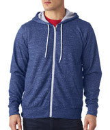 3739 Bella + Canvas Unisex Poly-Cotton Fleece Full-Zip Hoodie Digital Blue