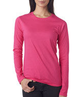 374L Anvil Ladies' Lightweight Fitted Long-Sleeve Tee Hot Pink